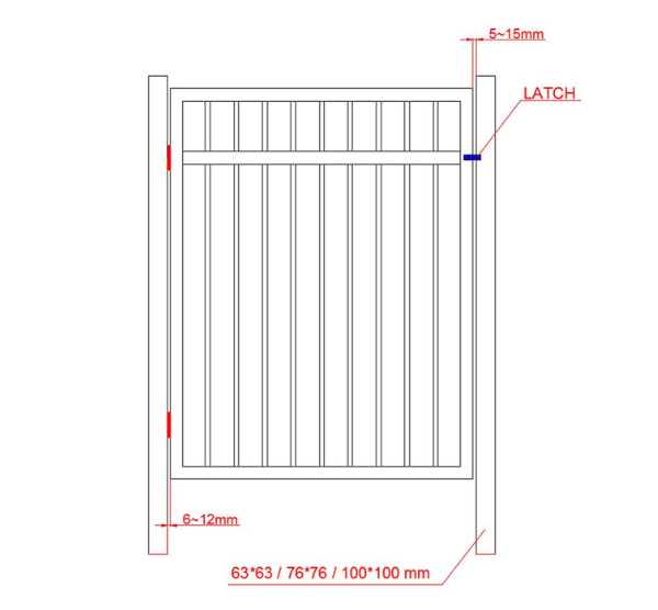 Aluminium Pedestrian Gate POF Single Gate