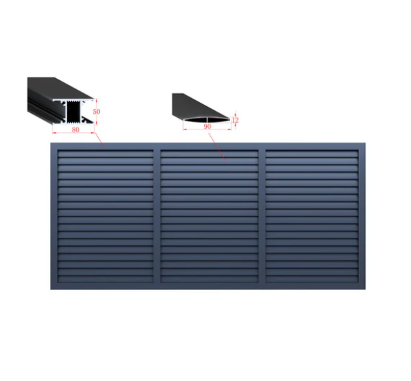 Aluminium Louver Style Gate SLV pattern Sliding Gate for Driveway