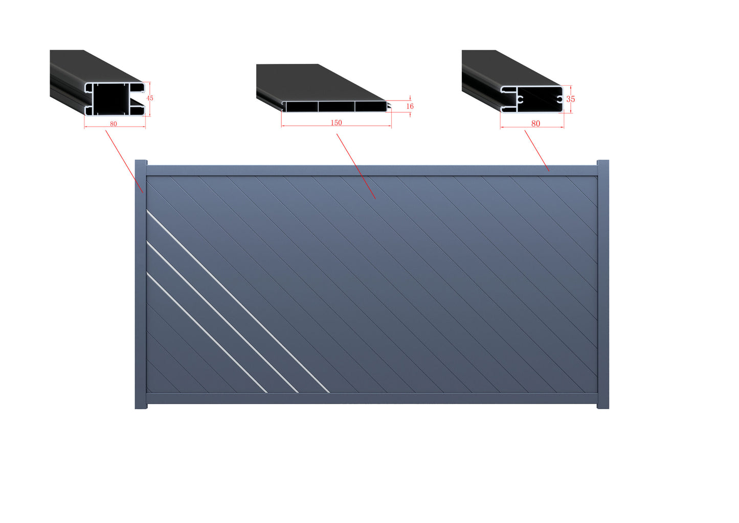 SPECIAL!!!  SLED Sliding/Single Swing Gate Aluminium Gate for Driveway