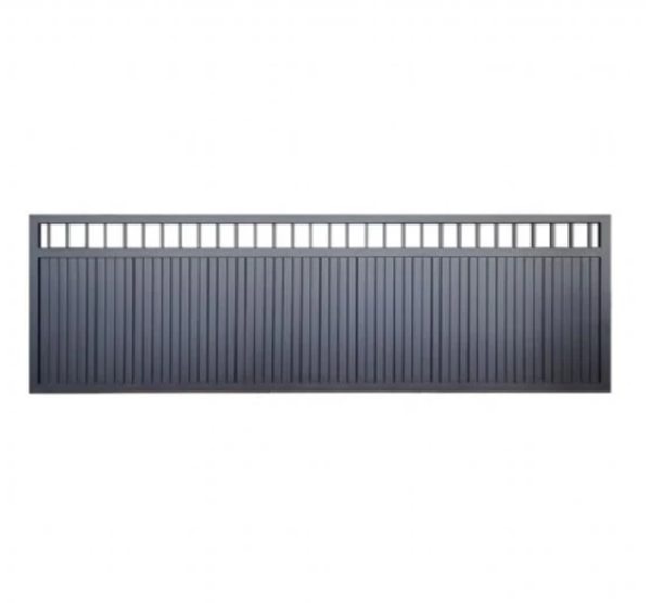SLTG Aluminium Sliding Gate – Window Top Solid BLACK