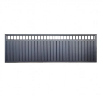 SLTG Aluminium Sliding Gate – Window Top Solid BLACK
