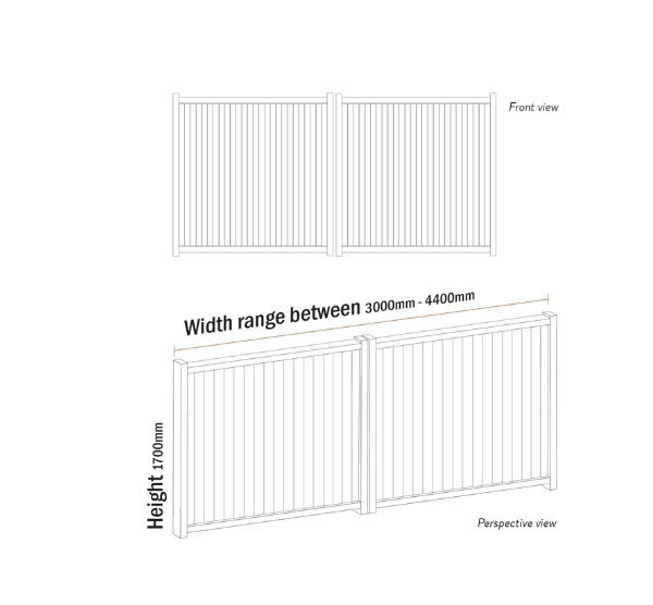 SWFF Aluminium Swing Gates- Full solid Driveway Gate