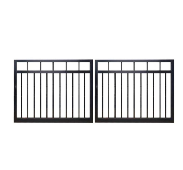 SWOF Swing Aluminum Double Gates Window Flat Top Black
