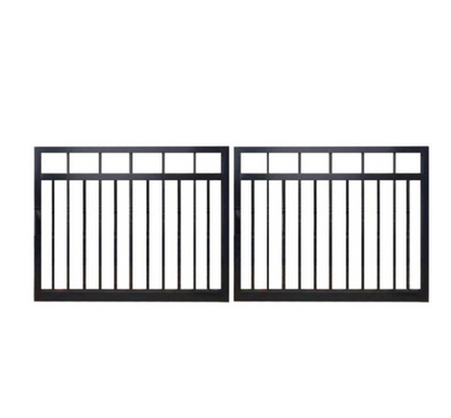SWOF Swing Aluminum Double Gates Window Flat Top Black