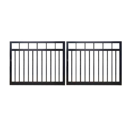 SWOF Swing Aluminum Double Gates Window Flat Top Black