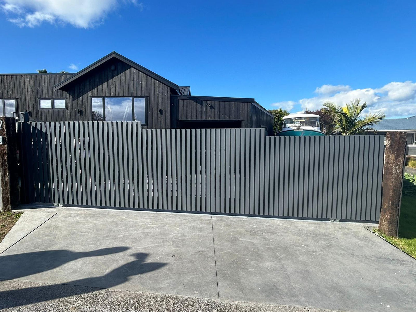 Aluminum Sliding Gate - FGSG07 - SLATE GREY