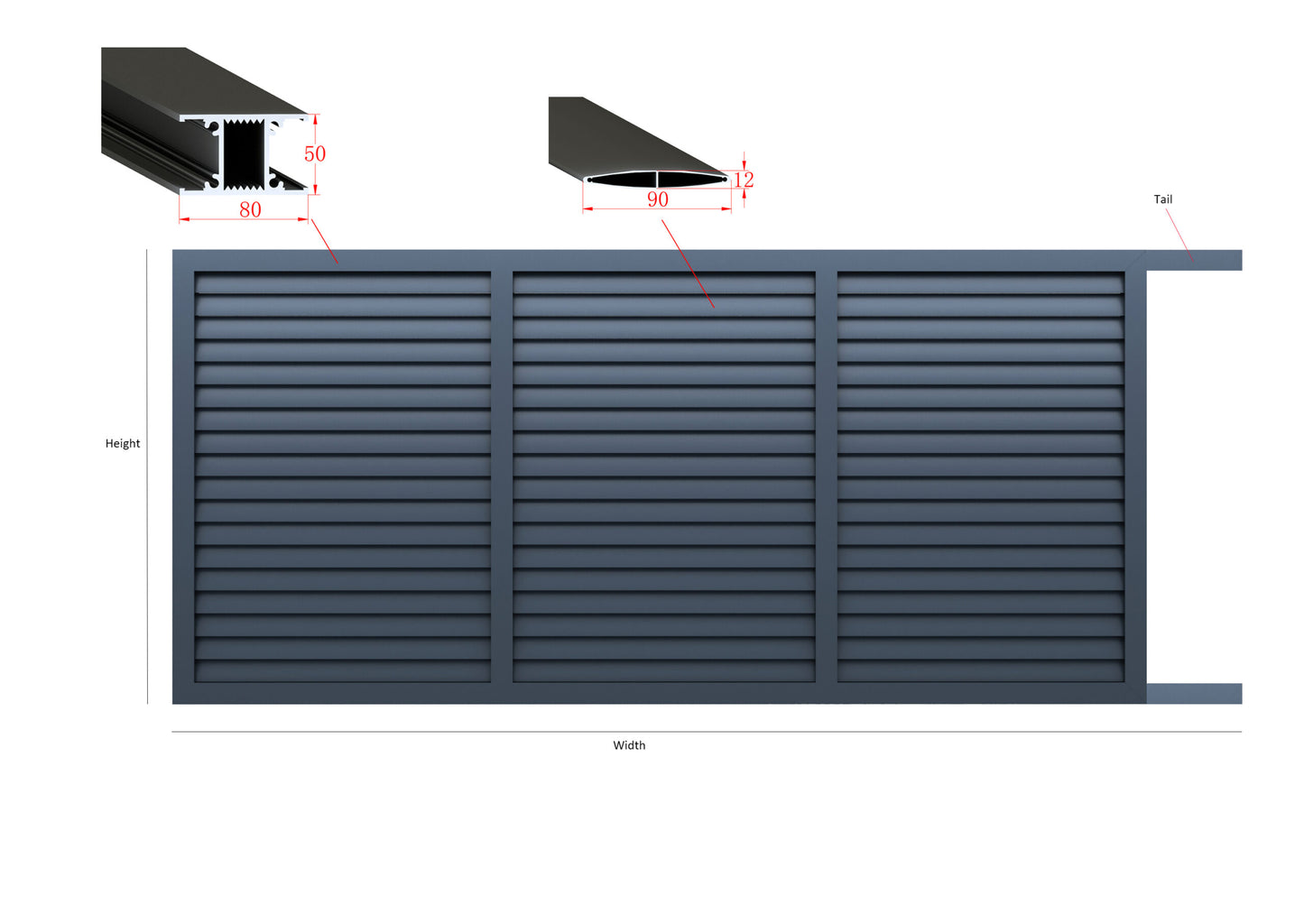 SPECIAL!!!  SLLV Aluminium Louver Style Gate Pattern Sliding/ Single Swing Gate