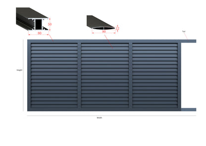 SPECIAL!!!  SLLV Aluminium Louver Style Gate Pattern Sliding/ Single Swing Gate