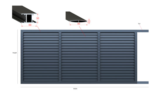 SPECIAL!!!  SLLV Aluminium Louver Style Gate Pattern Sliding/ Single Swing Gate
